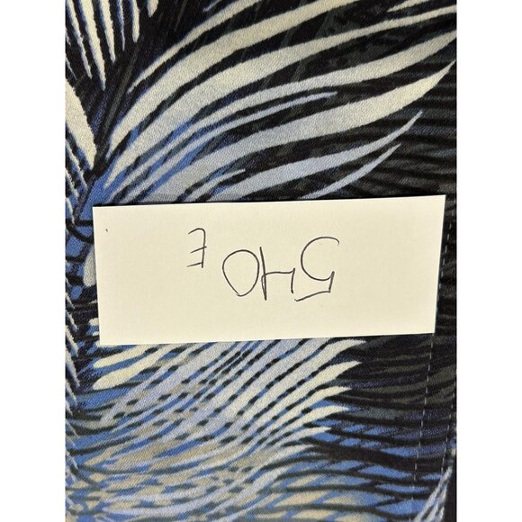 Chicos Womens Blue Black Feather Print Button-Up Jacket Sz Medium - Picture 9 of 10